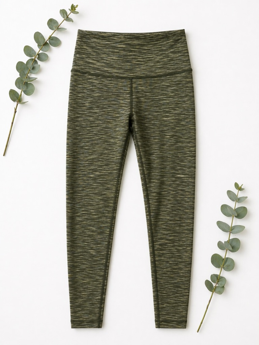 Old Navy Active Go Dry Leggings Olive Space Dye High Rise Workout Size S